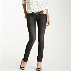 Rock Revival Dark Gray Low Rise Skinny Tara Jean EUC Size 29